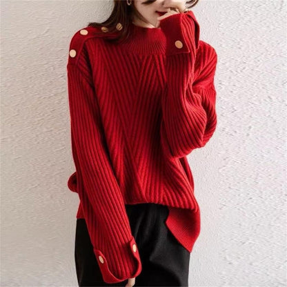 Avelena | Gemütlicher Rollkragenpullover mit Knopfakzenten