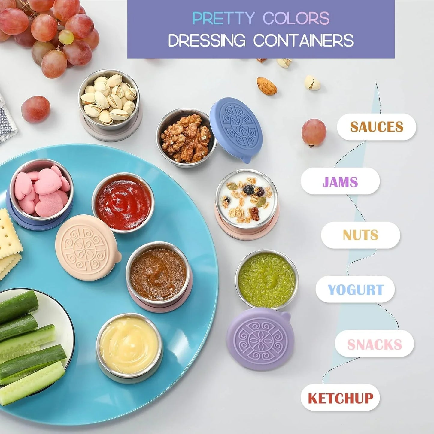 Avelena | Dicht verschließbare Edelstahl-Saucenbehälter (6er-Set)