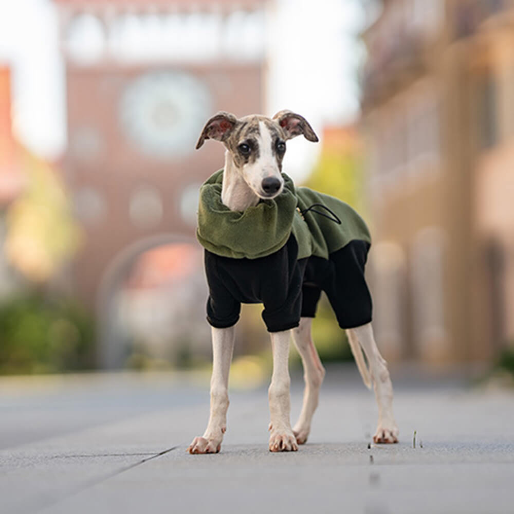 Avelena | Vollständiger Schutz Polar Fleece Hund Overall mit abnehmbarem Kragen
