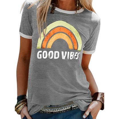 "Good Vibes" Modisches Statement-T-Shirt