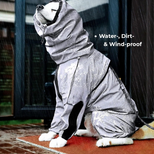 Avelena | Wasserdichter Hundemantel mit Beinen – Reflektierende Hunderegenjacke für kleine und große Rassen | Bester Regenmantel für Hunde UK