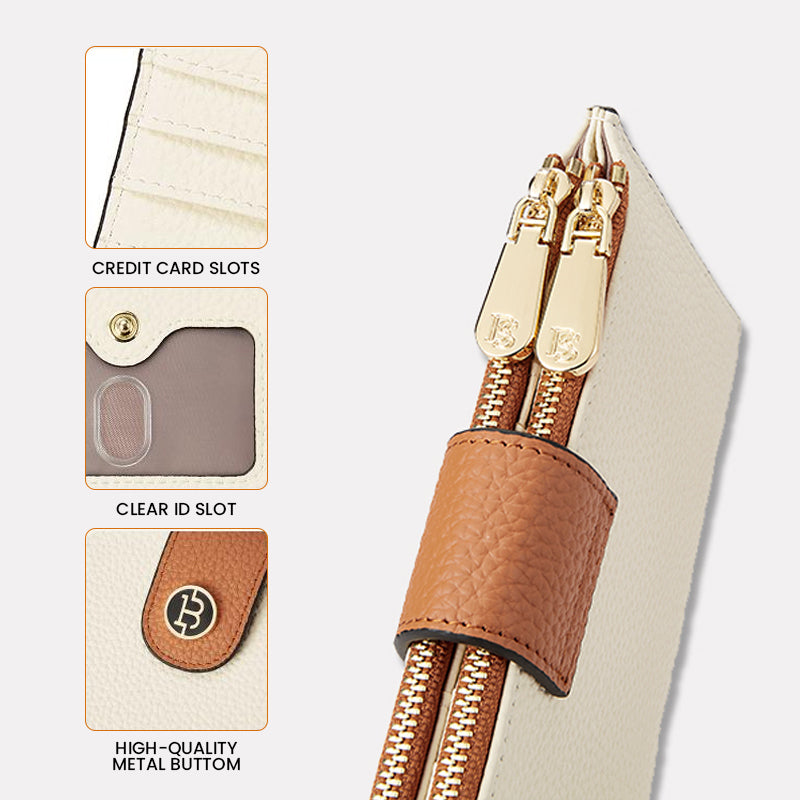 Avelena | Trendige Clutch mit Reißverschlusstaschen und Kartenfächern
