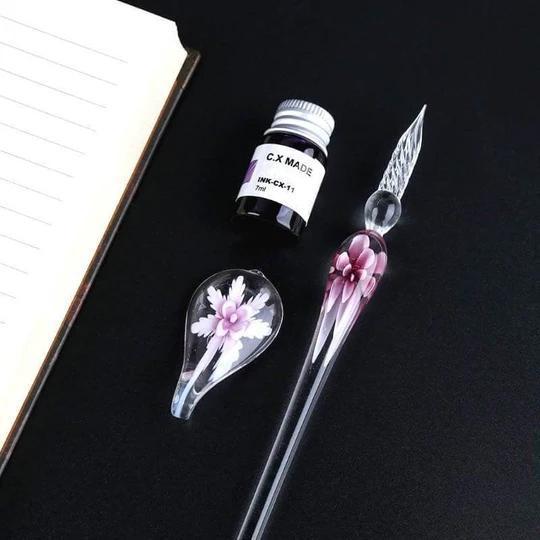 Avelena | Glas Kalligraphie Stift Set Mit Tinte Und Stifthalter