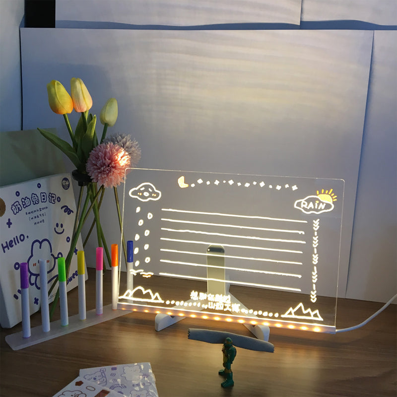 Avelena | Kletshuts Noteboard Led-Lampe Acryl Notiz und Zeichentafel
