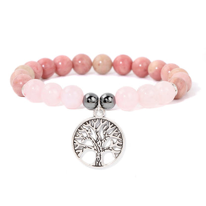 Avelena | Mila Armband mit Natürlichen Kristallen und Lebensbaum Design