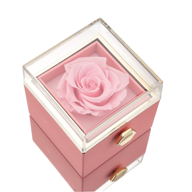 Avelena | [Ideales Geschenk] Ewige Rosenbox - Mit gravierter Halskette & künstlicher Rose