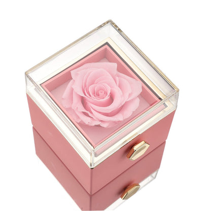 Avelena | [Ideales Geschenk] Ewige Rosenbox - Mit gravierter Halskette & künstlicher Rose