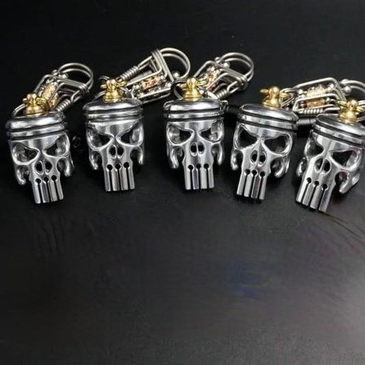 Avelena | Piston Kunst Totenkopf Schlüsselanhänger [Anhänger/Taschenlampe/Flaschenöffner]