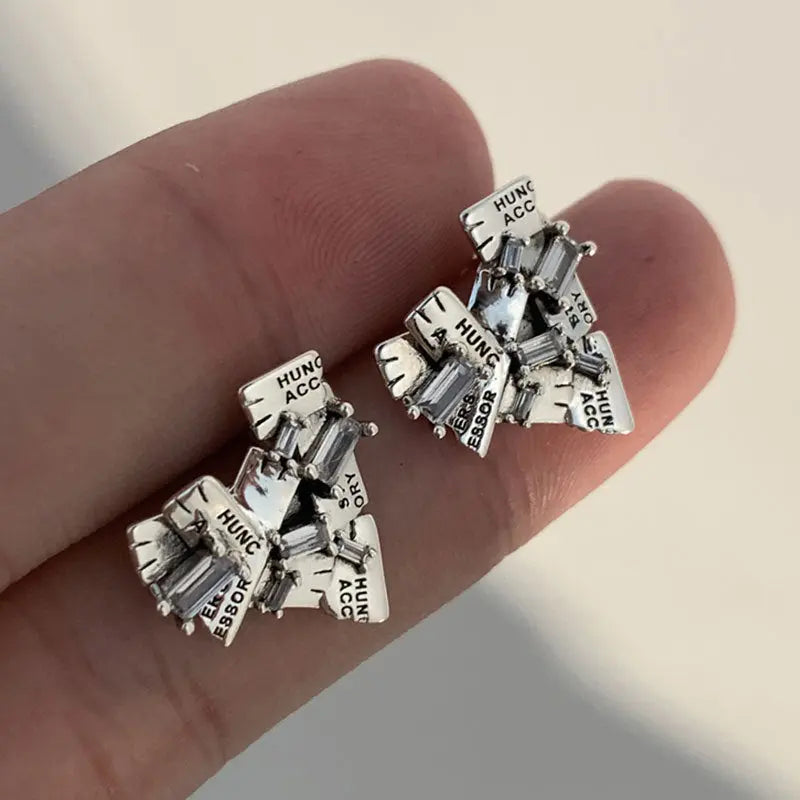 Avelena | 925 Silber Lava Stud Ohrringe: Ausdrucksvolle Persönlichkeit Schmuck