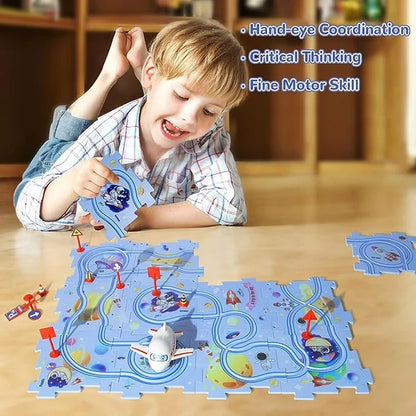 Avelena | Kinder Lern Puzzle Strecke Auto Spielset