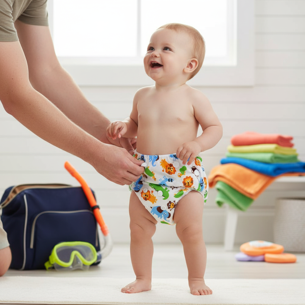 Avelena | Wiederverwendbare verstellbare Baby-Schwimmwindel wasserdicht Stoff-Poolhose