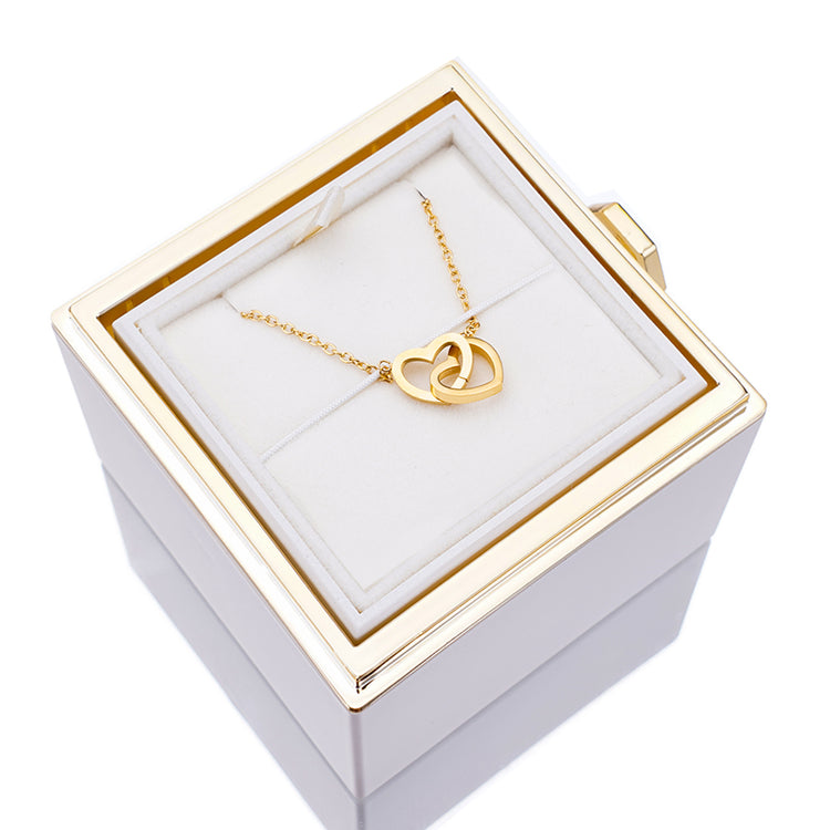 Avelena | [Ideales Geschenk] Ewige Rosenbox - Mit gravierter Halskette & künstlicher Rose