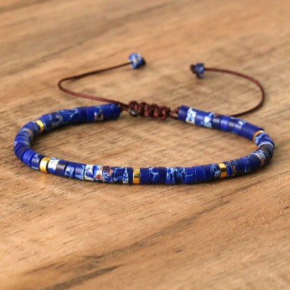 Avelena | Geflochtenes Armband mit 2,4 Mm Natursteinrollen Seraphina