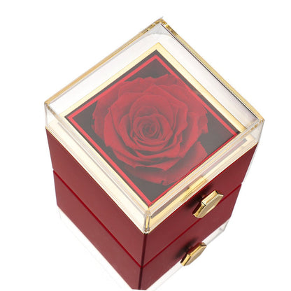 Avelena | [Ideales Geschenk] Ewige Rosenbox - Mit gravierter Halskette & künstlicher Rose