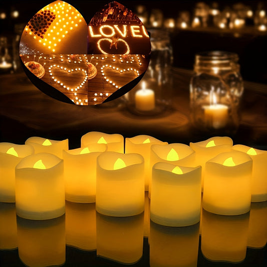 Avelena | 24/50/100 Pack flammenlose LED-Kerzen – batteriebetriebene blinkende Teelichter, rauchlos und romantisch für Hochzeiten und Verlobungen