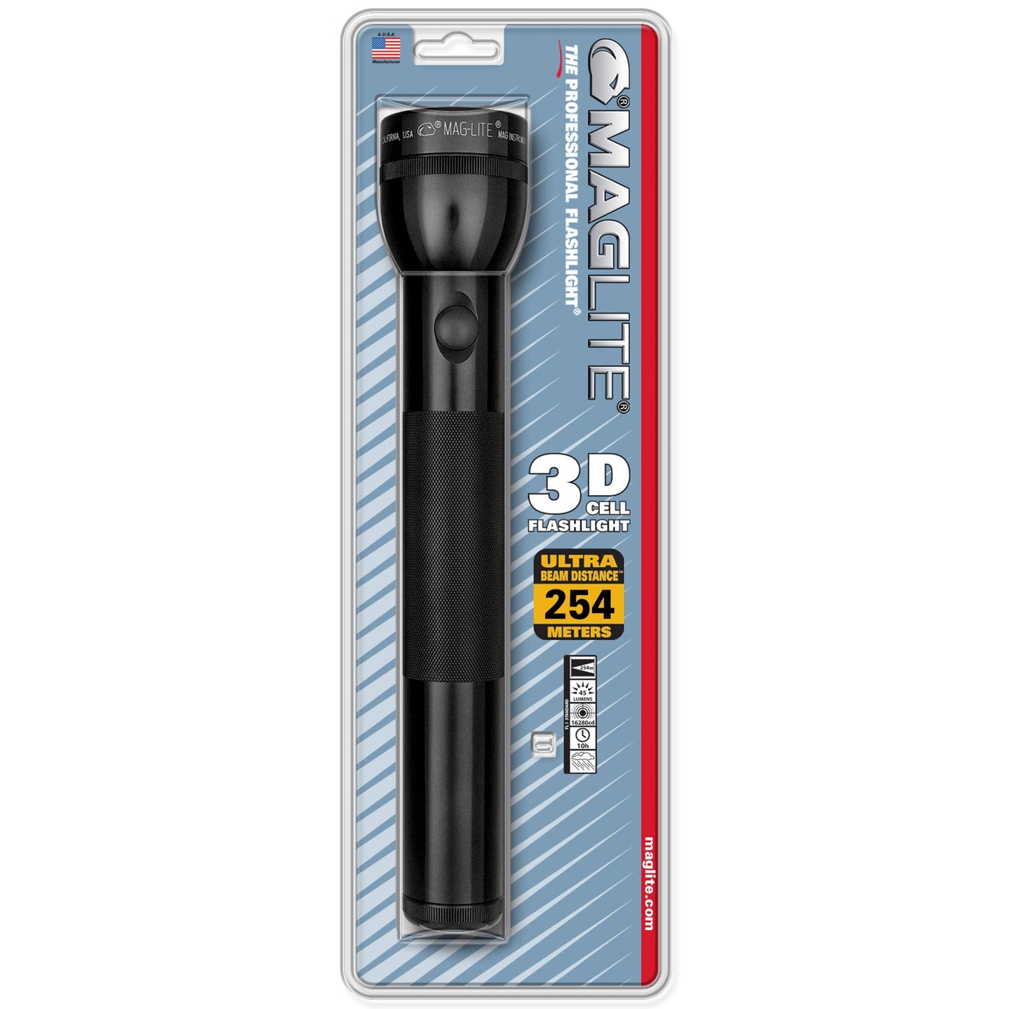 Avelena | Maglite Standard Taschenlampe Schwarzes Aluminiumgehäuse, Haltbar & Hell, Mgls3D016