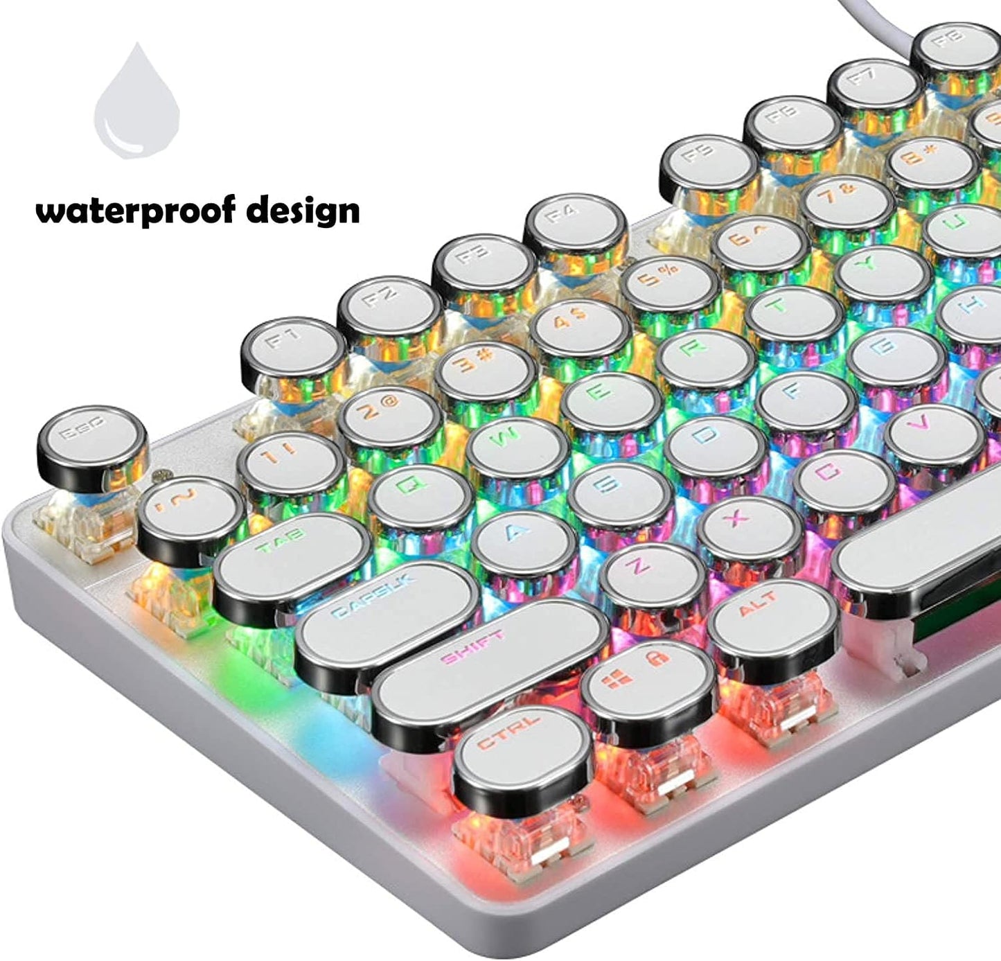 Avelena | 87-Tasten Mechanische Gaming-Tastatur RGB Hintergrundbeleuchtet Blaue Schalter