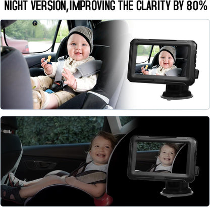Avelena | Baby Auto Spiegel mit 1080P Kamera & 4,3'' Bildschirm – Solvian