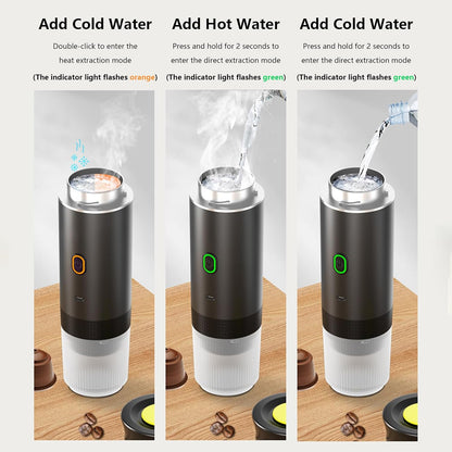 Avelena | Tragbare 3-in-1 Espresso-Kaffeemaschine mit wiederaufladbarem Akku – Raverno