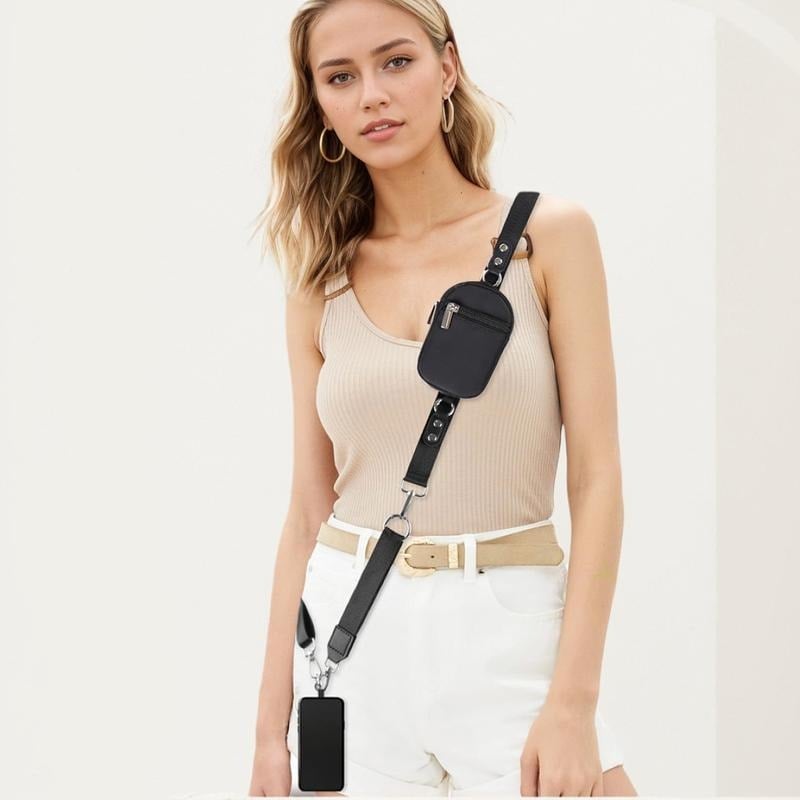Avelena | Verstellbarer Telefon Lanyard Crossbody Gurt mit Geldbörse