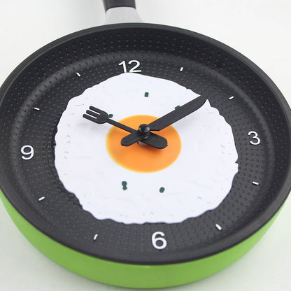 Avelena | Spiegelei-Pfanne Uhr Stummuhr einfache Uhr Wanduhr Wanduhr