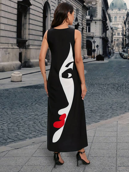 Avelena | Kleid mit Gesichtsaufdruck