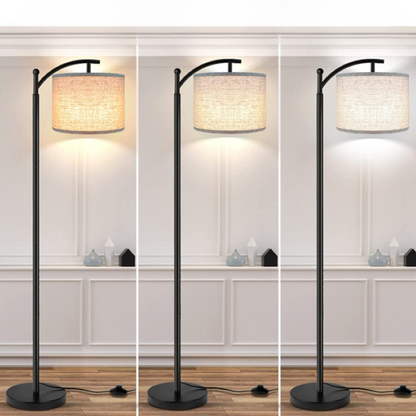 Avelena | Stehlampe mit 3 Farbtemperaturen LED-Glühbirne, Stehlampe hohe industrielle Stehlampe Lesen für Schlafzimmer, Büro, weiße Lampenschirm enthalten