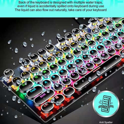 Avelena | 87-Tasten Mechanische Gaming-Tastatur RGB Hintergrundbeleuchtet Blaue Schalter