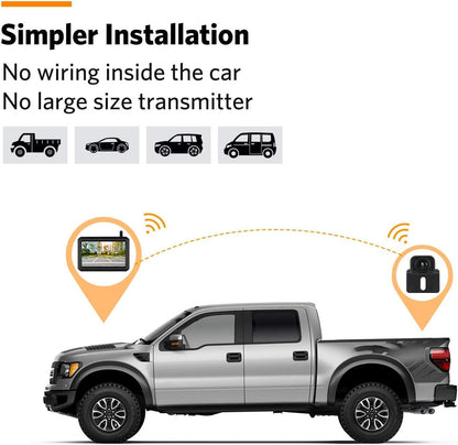 Avelena | Kabellose Rückfahrkamera mit 5" oder 7" Monitor – 20m Nachtsicht & wasserdichtes Rückfahrsystem für Auto, Van & Camper