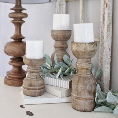 Avelena | Chunky Wood Spindle Strahler, Set Von 3