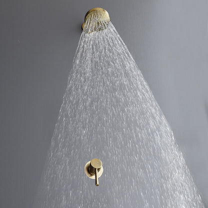 Avelena | Edelstahl Duschkombination Runder Festduschkopf mit Duscharm