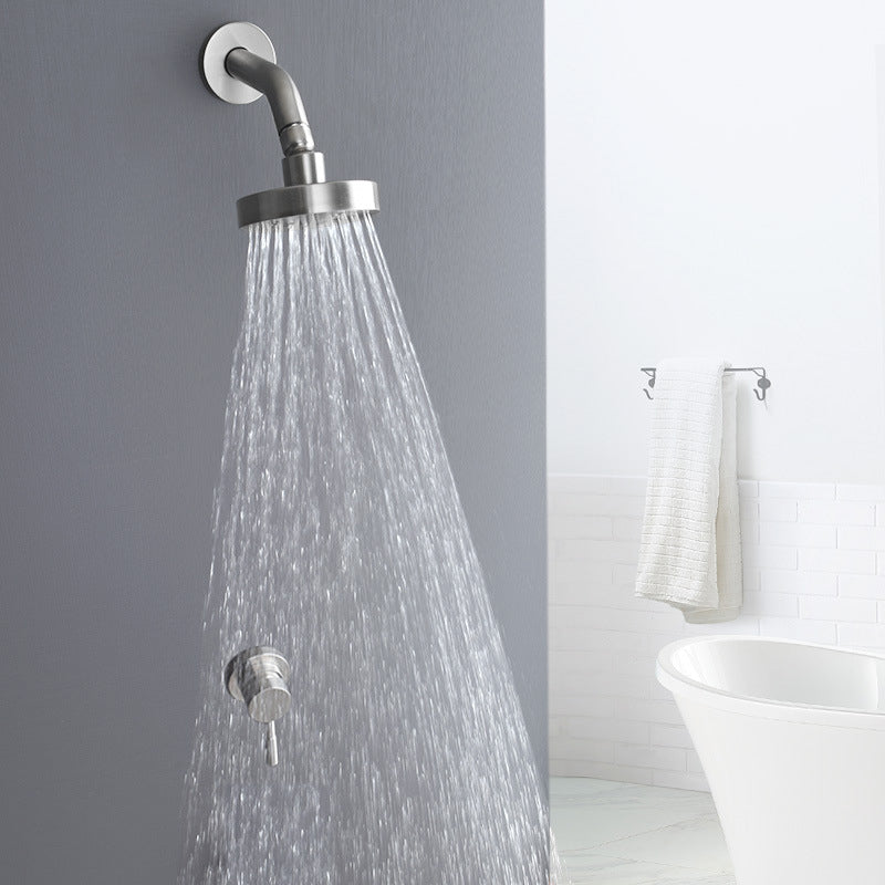 Avelena | Edelstahl Duschkombination Runder Festduschkopf mit Duscharm