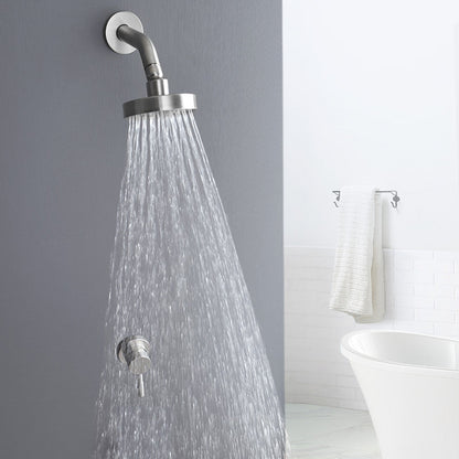 Avelena | Edelstahl Duschkombination Runder Festduschkopf mit Duscharm