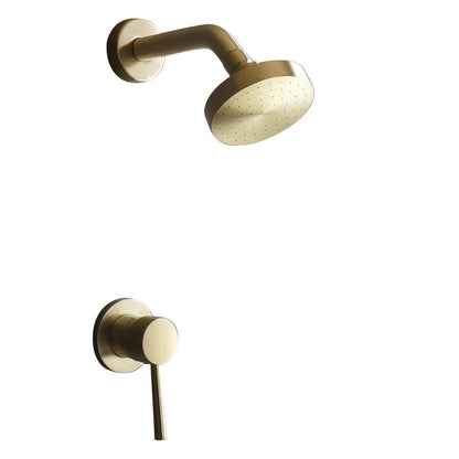 Avelena | Edelstahl Duschkombination Runder Festduschkopf mit Duscharm