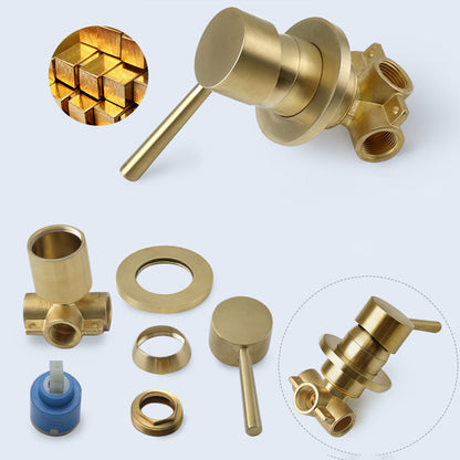 Avelena | Edelstahl Duschkombination Runder Festduschkopf mit Duscharm