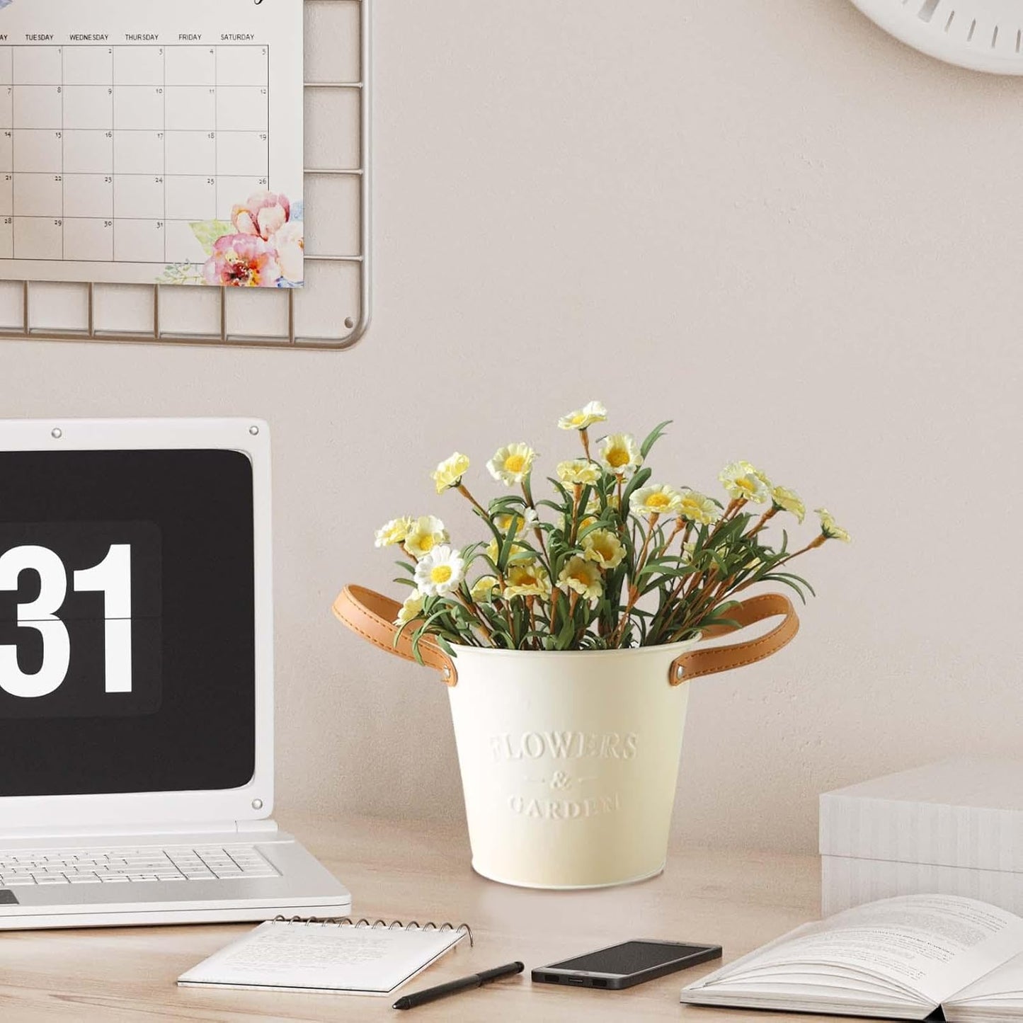 Avelena | Dekorative Pflanzenkübel mit Ledergriffen – Blumentöpfe für Zuhause und Garten