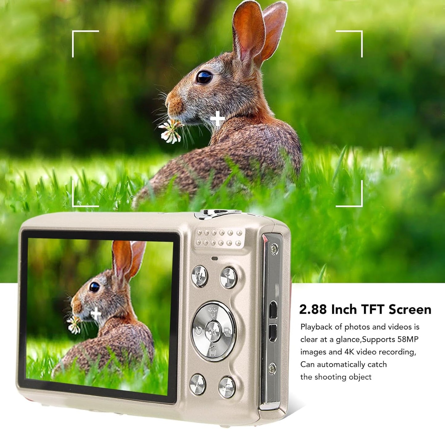 Avelena | 4K Kompakte Digitalkamera mit 58MP Fotos und 16X Zoom – Lumora