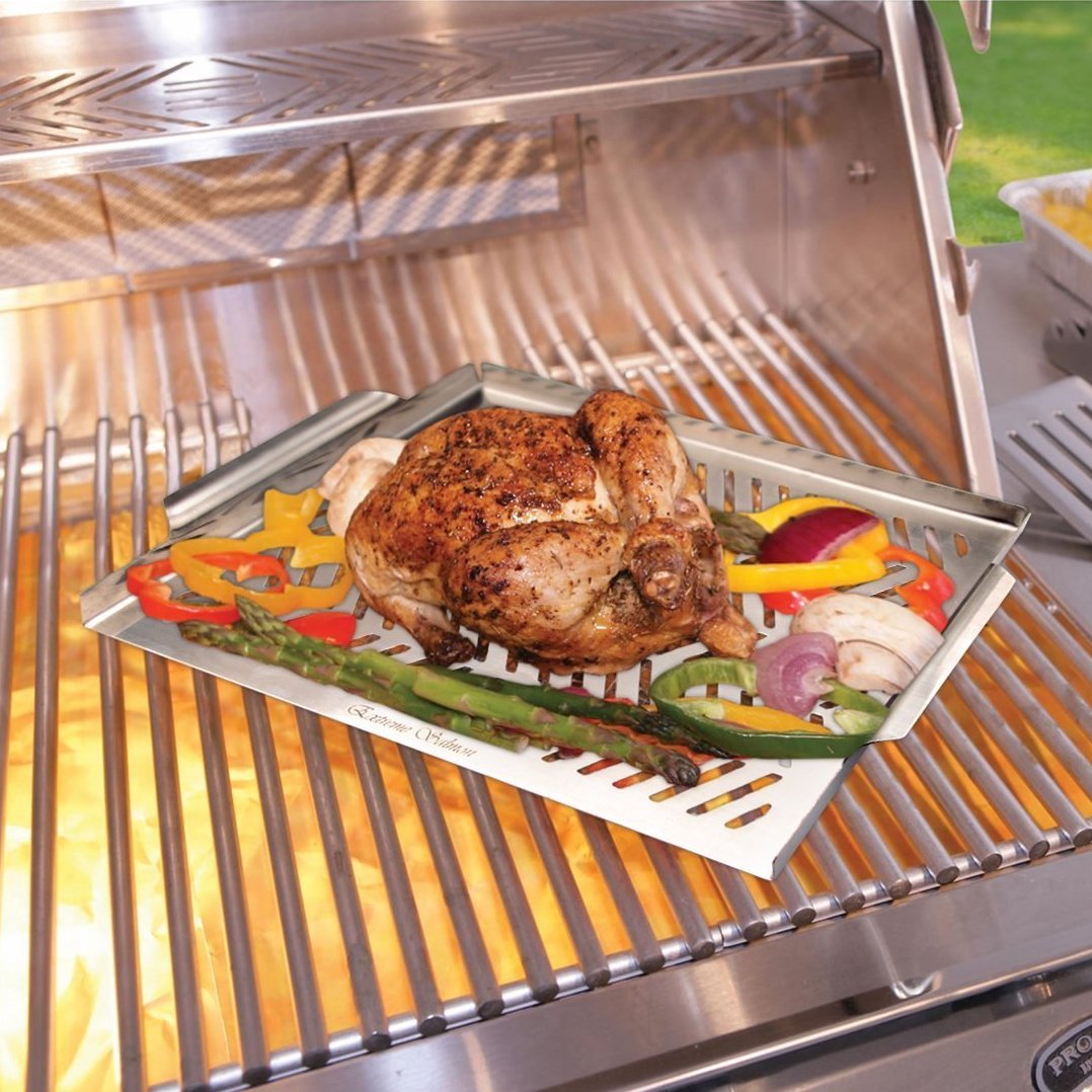 Avelena | Edelstahl Grill Toppplatte Pfanne