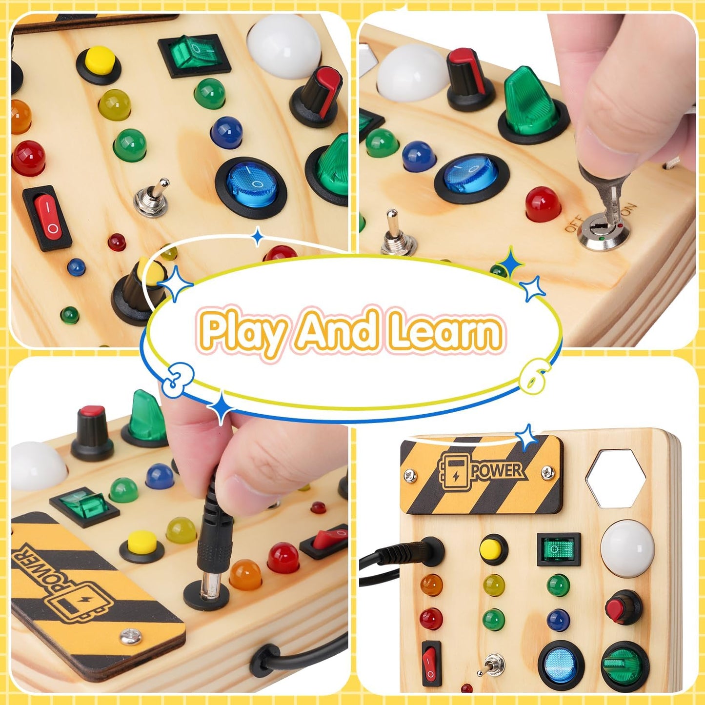 Avelena | Montessori Kleinkind Pinnwand Entdecken mit Kreativen Lichtern