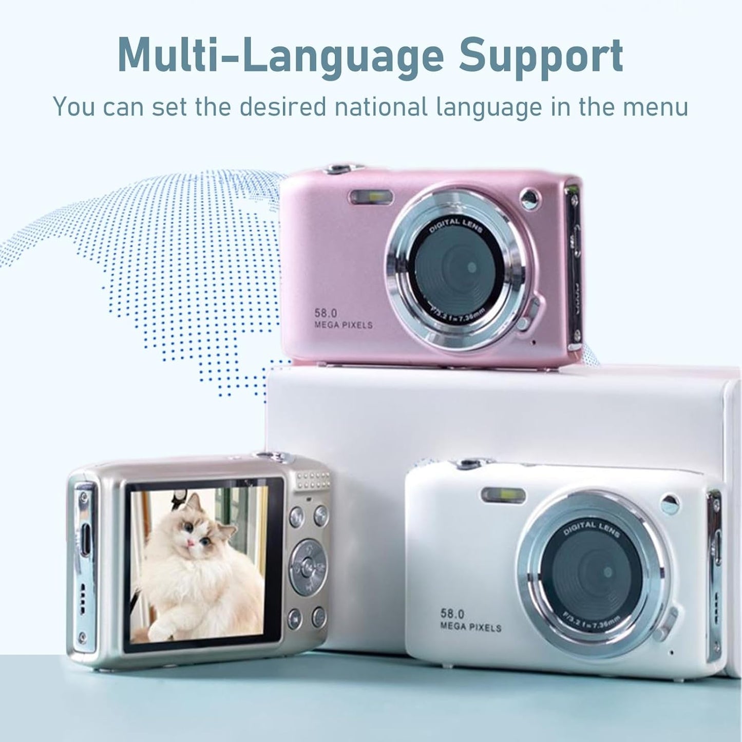 Avelena | 4K Kompakte Digitalkamera mit 58MP Fotos und 16X Zoom – Lumora