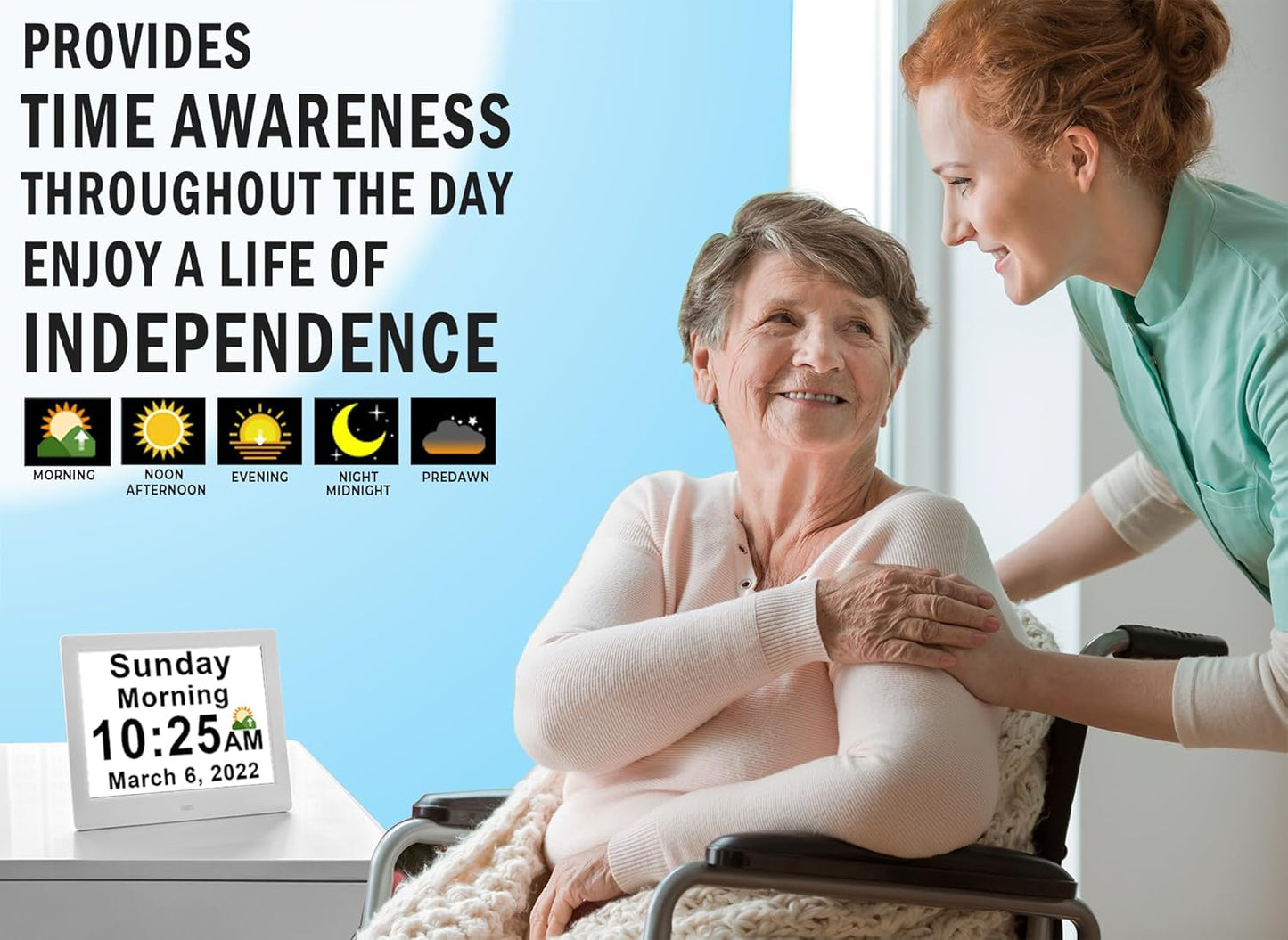 Avelena | 11,5-Zoll Digitaler Kalender Tagesuhr mit 19 Erinnerungen – Claryon