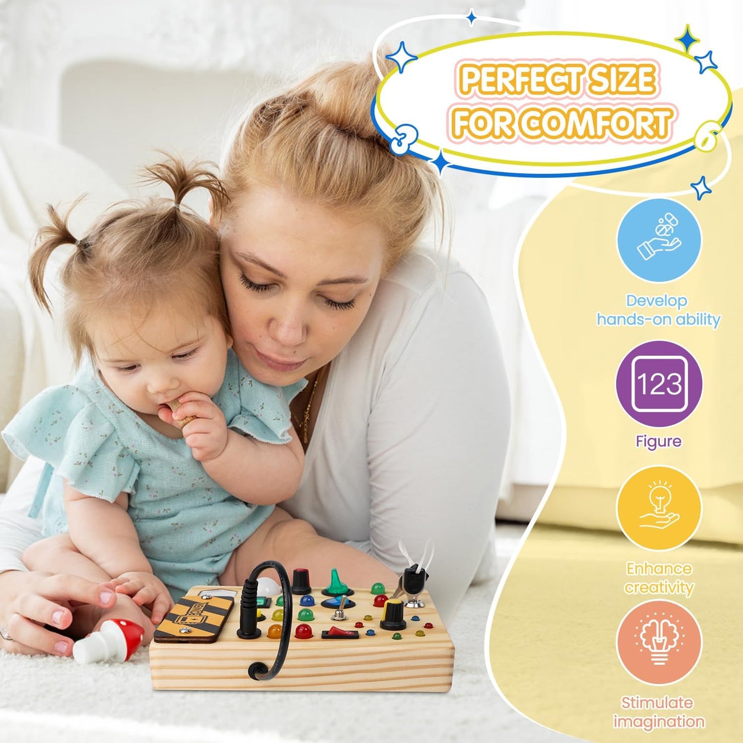 Avelena | Montessori Kleinkind Pinnwand Entdecken mit Kreativen Lichtern