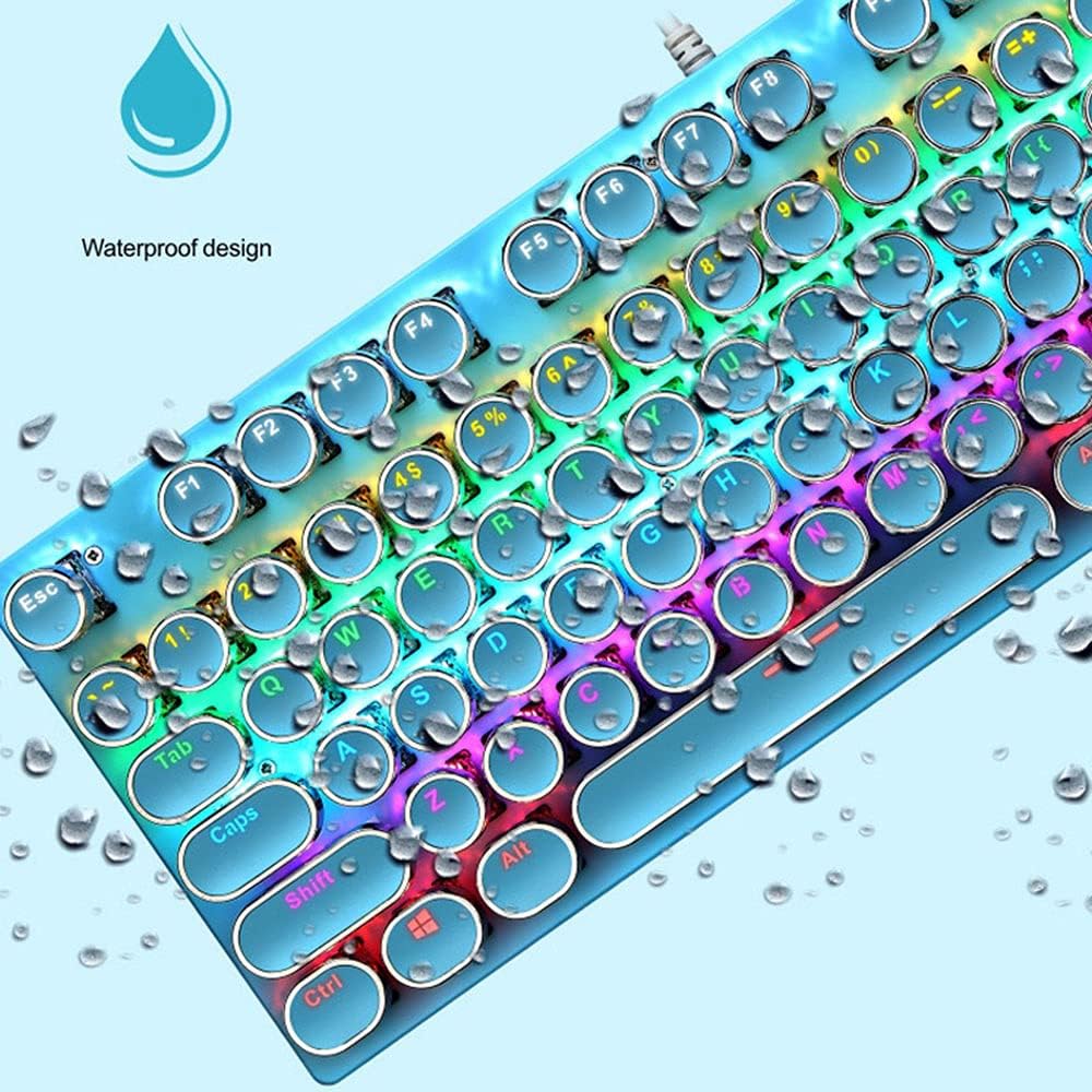 Avelena | 87-Tasten Mechanische Gaming-Tastatur RGB Hintergrundbeleuchtet Blaue Schalter