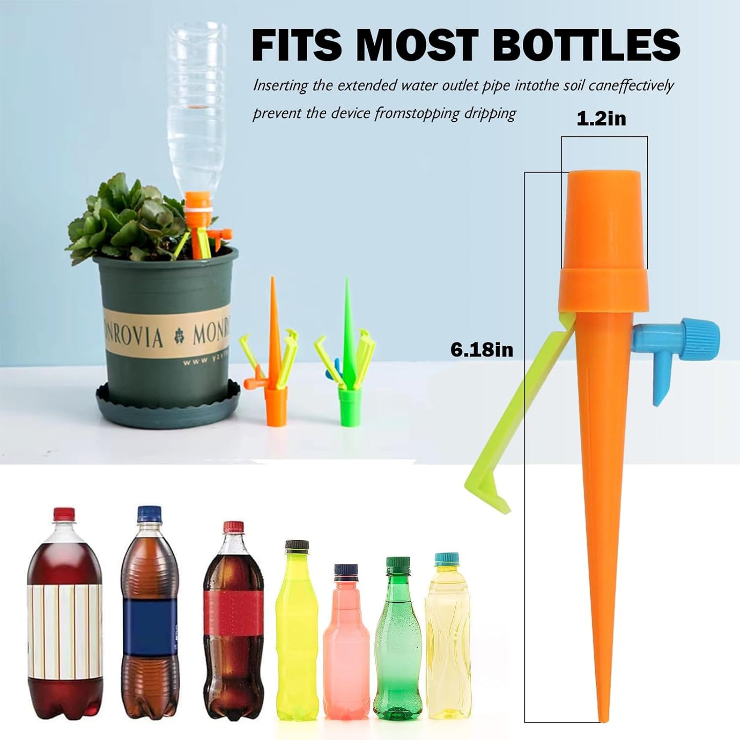Avelena | Automatischer Bewässerungspickel für Pflanzen – Mit Flaschenadapter