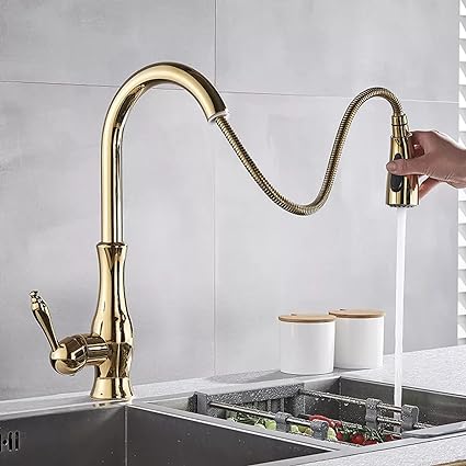 Avelena | Messing Küchenarmatur Pull Out Mixer Spüle Wasserhahn 360 Rotation Single Handle