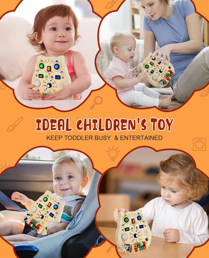 Avelena | SparkOwl Holz Lichtboard – Kinder LED Lernspielzeug