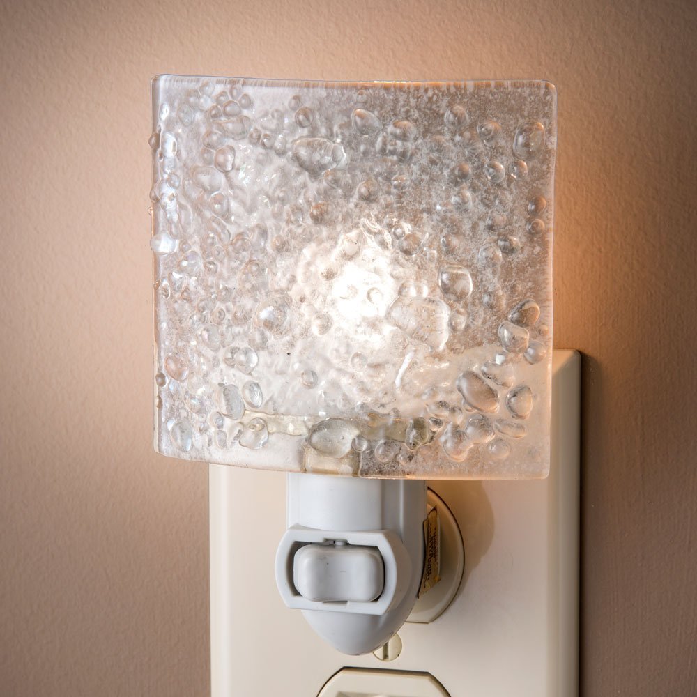Avelena | J Devlin Glasmalerei Nachtlicht Klare Glas Stecker für Schlafzimmer, Bad & Flur Dekor