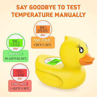 Avelena | AquaVeilig Baby Badthermometer – digitales Display mit 3 Farben und Temperaturwarnung