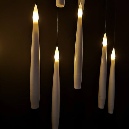 Avelena | Schwebende LED Kerzen Set | 12 Stück mit Fernbedienung & Aufhängung | Flammenlose Deko