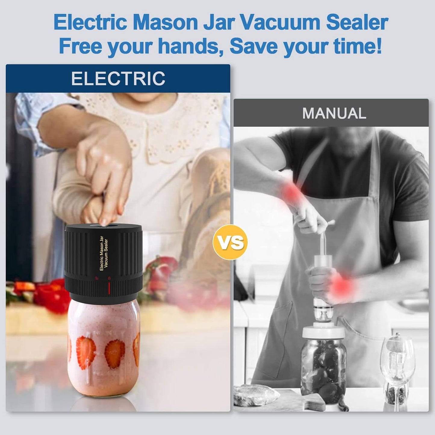 Avelena | Elektrisches Mason Jar Vakuumierer Set - Bewahre Frische Schnell!